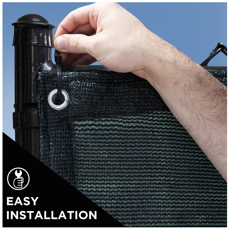 Green HDPE Privacy Fence Screen Netting with Reinforced Grommets