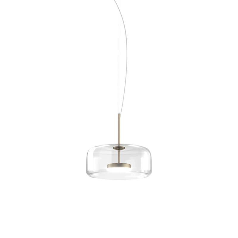 Jube 1 - Light LED Pendant, Matte Steel, 86" H x 15" W x 15" D, Crystal Transparent