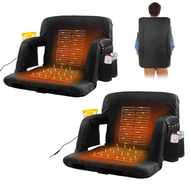 Double Heated Stadium Seats for Bleachers with Back Support Wide