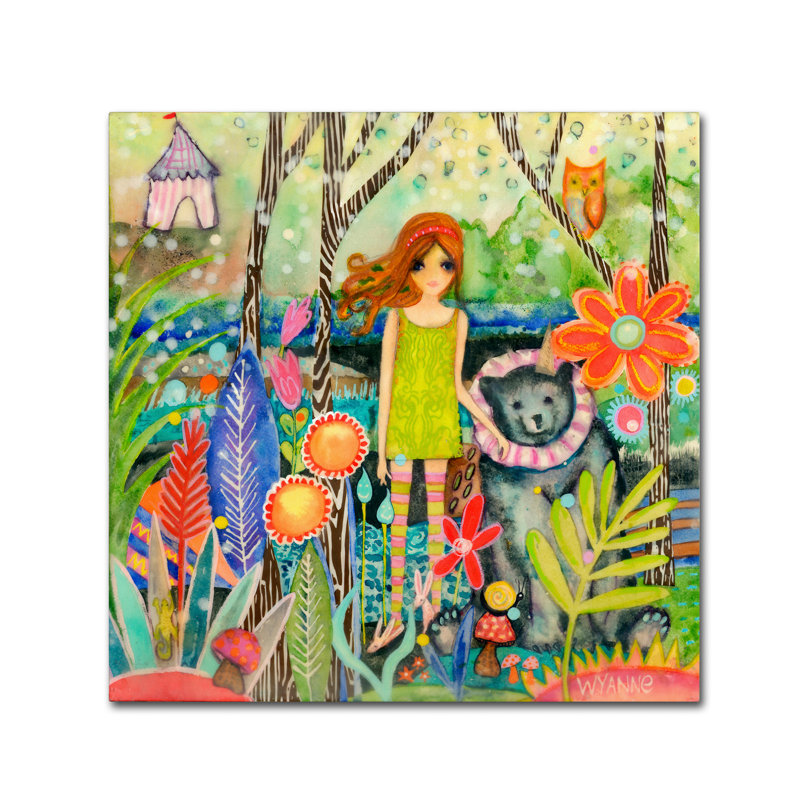 Berkley «Big Eyed Girl Fingers Crossed», reproduction sur toile tendue, H 18 po x l 18 po x P 2 po