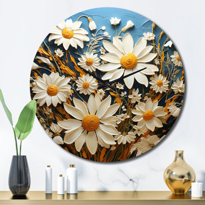 Horloge murale blanche et sarcelle Daisy Serenade IV