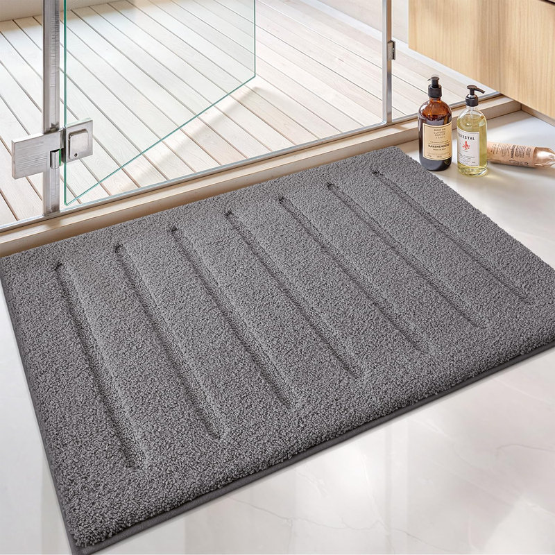 Non-Slip Bath Rug, 61cm W x 92cm L, Dark Grey