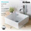 Ceramic Square Vessel Bathroom Sink with Faucet-3955126