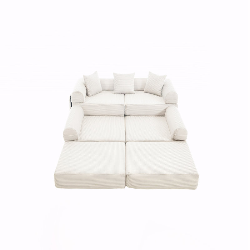Canapé-lit Boneless, canapé-lit pliable sans assemblage, Beige