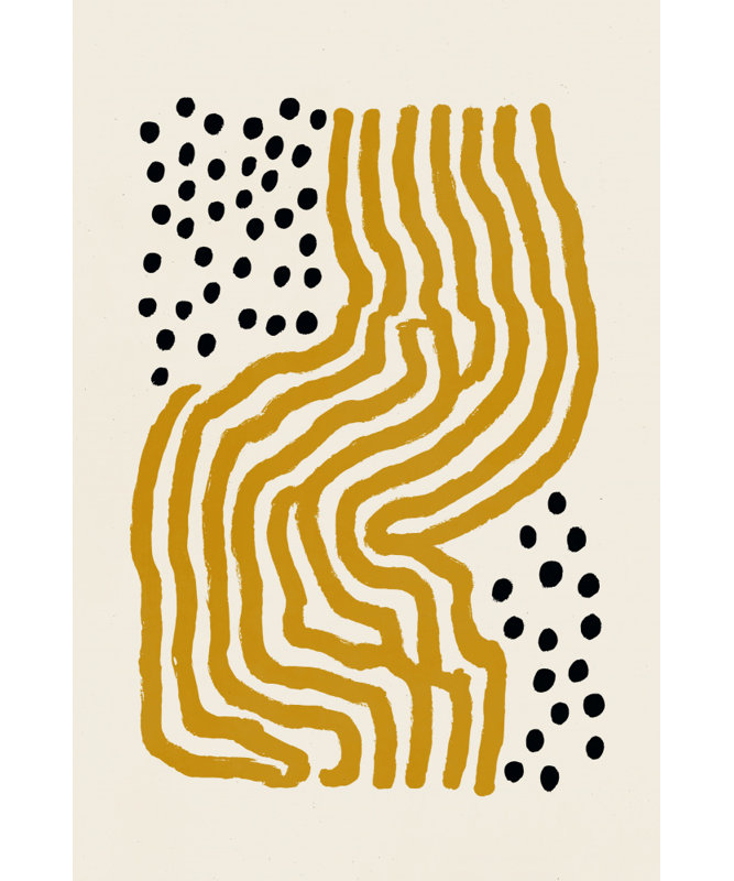 Dotlandno02 Print by Other Artist, 32 × 48, Wrapped Canvas, Gold/Tan/Black/Brown/White