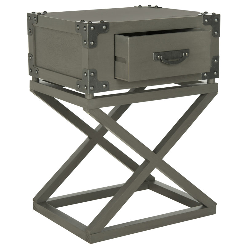 Monette End Table with Storage, Gray