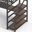 Lit mezzanine simple avec bureau et escalier de rangement, lumières à DEL en métal, abris, filets en fer multifonctionnels, rouille, sommeil tranquille, bureau encastré noir, éclairage, construction, conception silencieuse