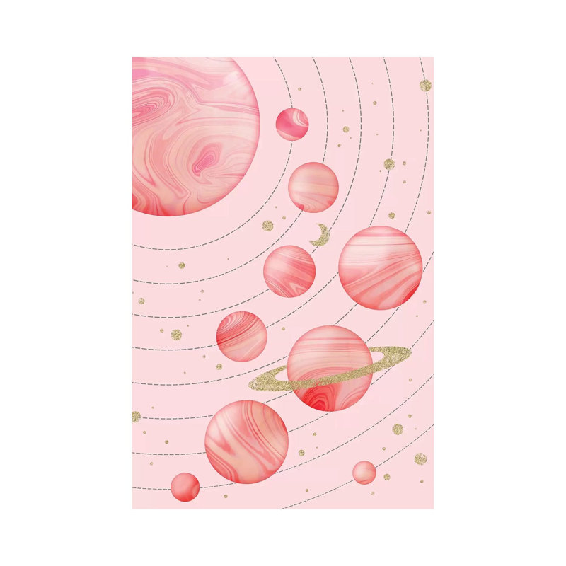 Pink Solar System by Emanuela Carratoni - Wrapped Canvas Print, 101.6 cm H x 66.04 cm W x 3.175 cm D