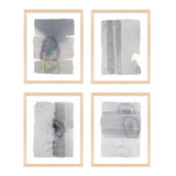 Gray On Gray Set Of 4 By Jacques Pilon - Framed Wall Art