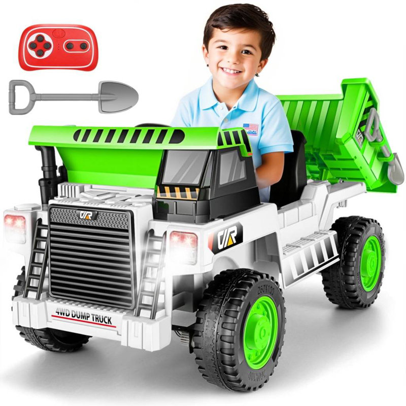 Tracteur 1 place Delia Himimi / construction à piles avec télécommande, Vert/blanc