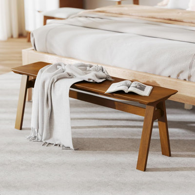 Tabourets en bois naturel d'une hauteur de 18 po avec pieds en rondins robustes pour la table, le couloir, la cuisine et le salon