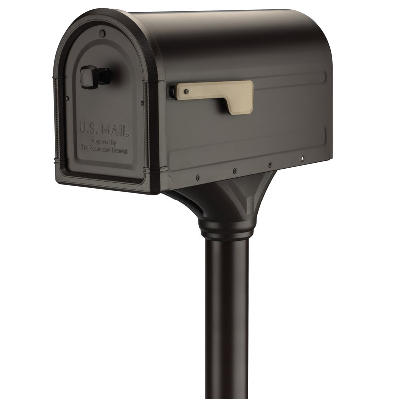 Roxbury Large Rubbed Bronze Post Mount Mailbox with Steel Post