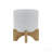 5" Chevron Planter W/ Stand, White
