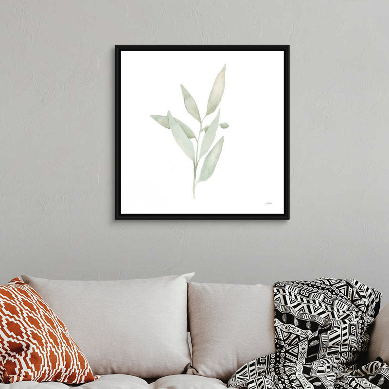 Art mural sur toile Sage II, Toile avec cadre noir, H 32 po x l 32 po