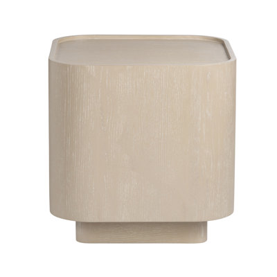 Callen 22 in. Square Tan Solid Wood Accent End Table