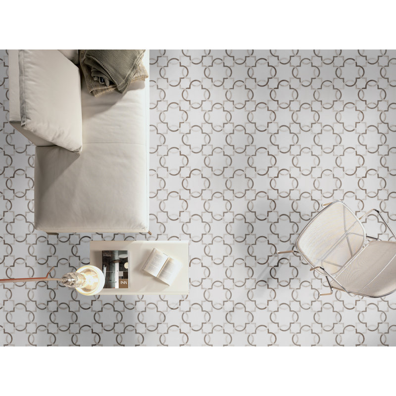 Carrara White Rosetta 12 in. x 12 in. Polished Marble Mosaic Floor and Wall Tile