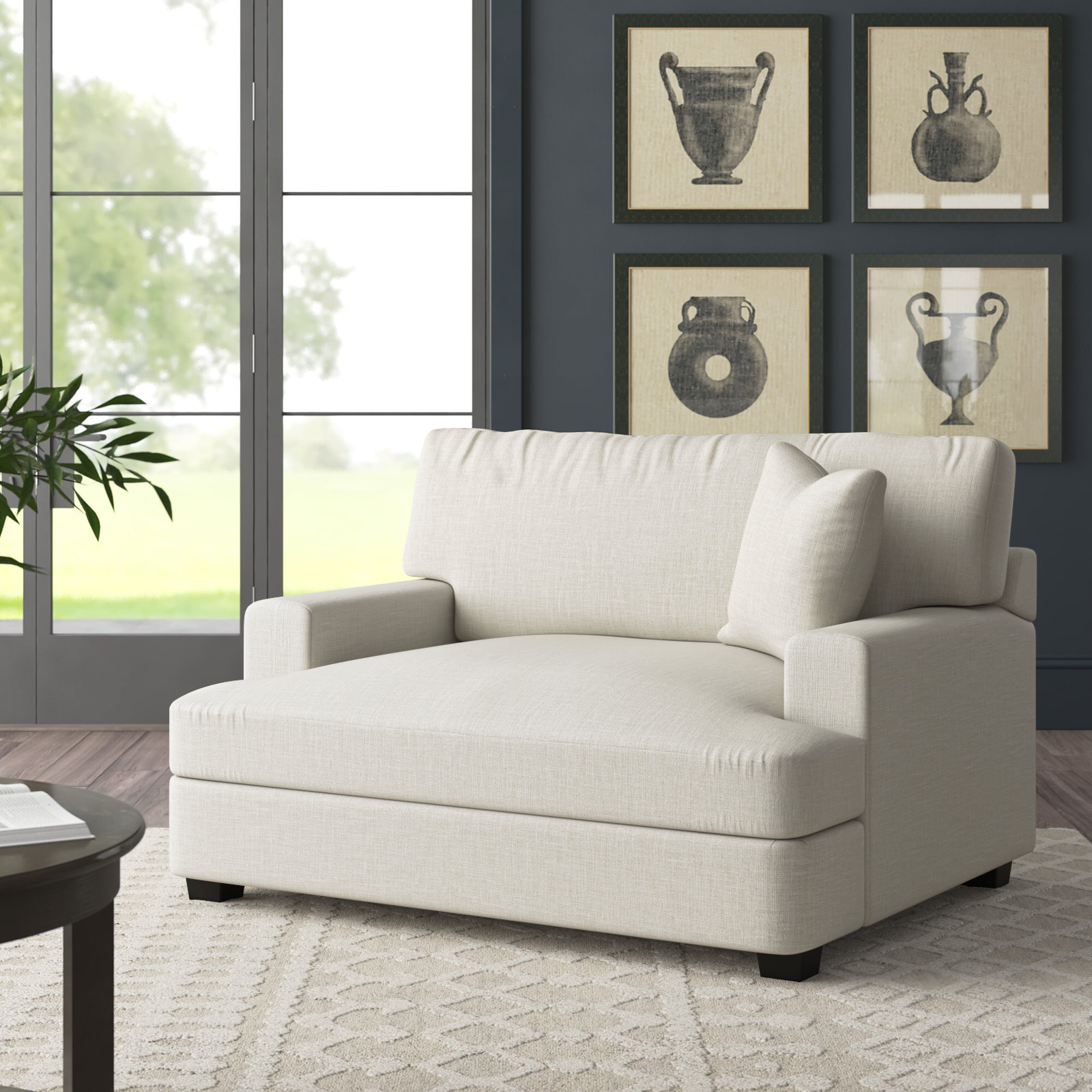 Emilio Upholstered Armchair, Conversation Pearl