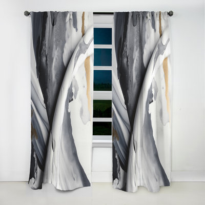 Dalton - Abstract Marble Curtain - Blackout Marble Curtain - 1 Panels