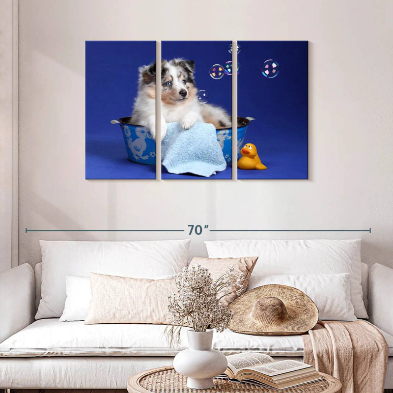 Brampt Puppy Bath Time, 28" H x 45" W