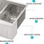 Évier de cuisine à double cuve 60/40 à tablier frontal en acier inoxydable avec station de travail et bon drainage, support d'installation en X