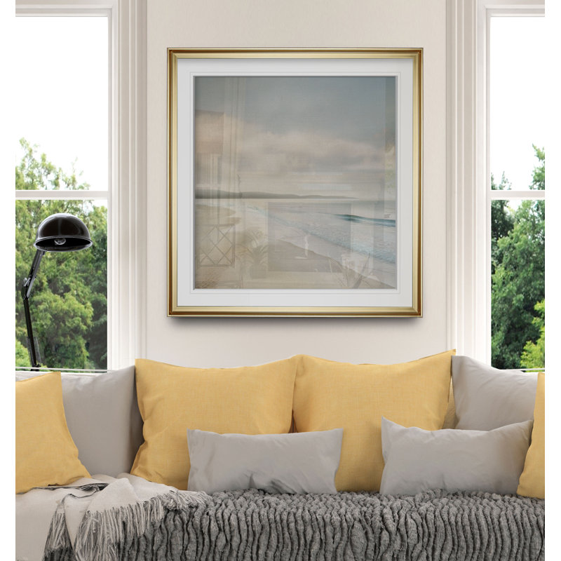 " Cloud Coast ", 27" H x 27" W, Framed Print, Gold