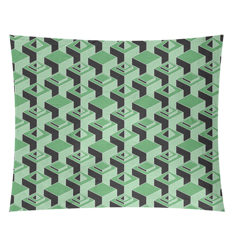 Jordao Polyester Tapestry, 27.5" H x 37.5" W, Green/Black