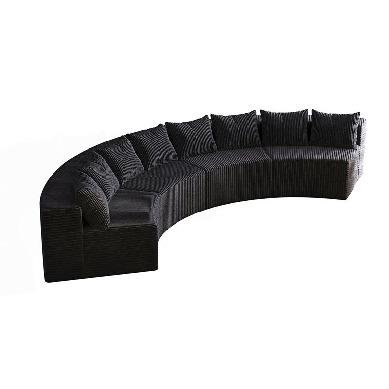 Canapé modulaire courbé avec 8 coussins, canapé semi-circulaire modulaire, canapé confortable