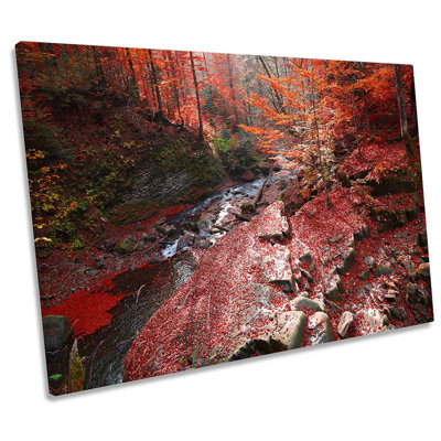 Countryside Red Landscape - Wrapped Canvas Print