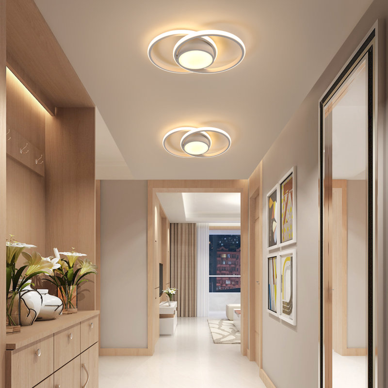 Plafonnier encastré double à DEL 2 lumières, Blanc, 3000 K