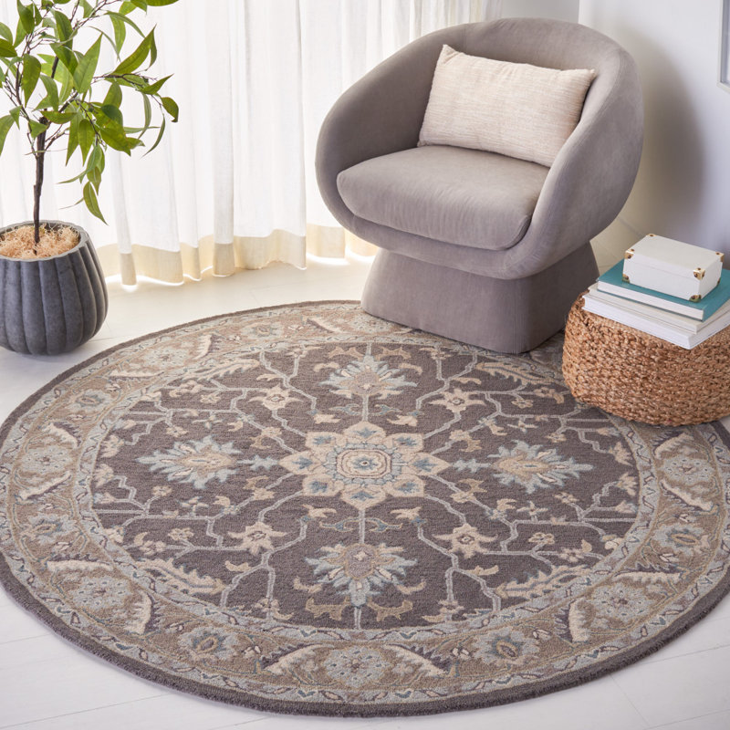 Tapis oriental en laine touffeté à la main Luitpold, Rond 6 pi