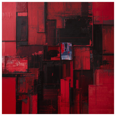 Tapisserie murale rouge et noire