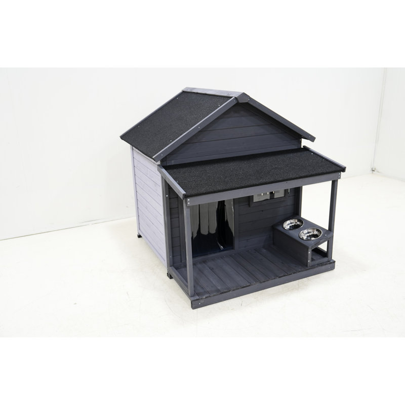 Chenil pour chien gris avec intérieur isolé
