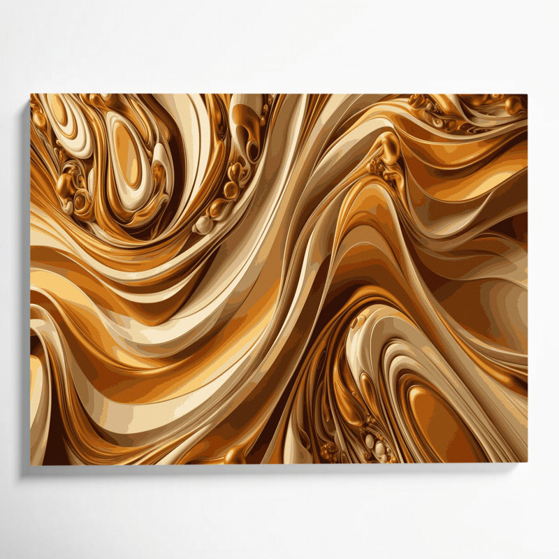 "Gradient Abstract" 6, art mural sur toile brune, H 12 po x l 18 po