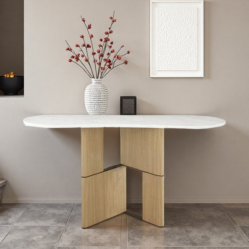 Console de hall d'entrée moderne et minimaliste, Naturel / naturel, H 31,5 po x l 55,1 po x P 15,7 po