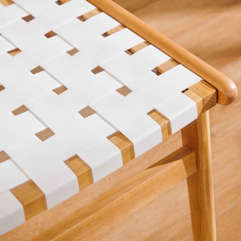 Chaise en similicuir Anirvin, Blanc / jaune clair