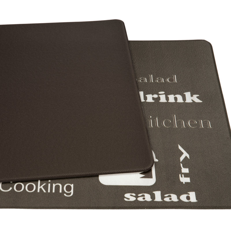 Alverio Synthetic Water Resistant Anti-Fatigue Non-Skid Kitchen Mat, Rectangle 1'6" x 3'11"