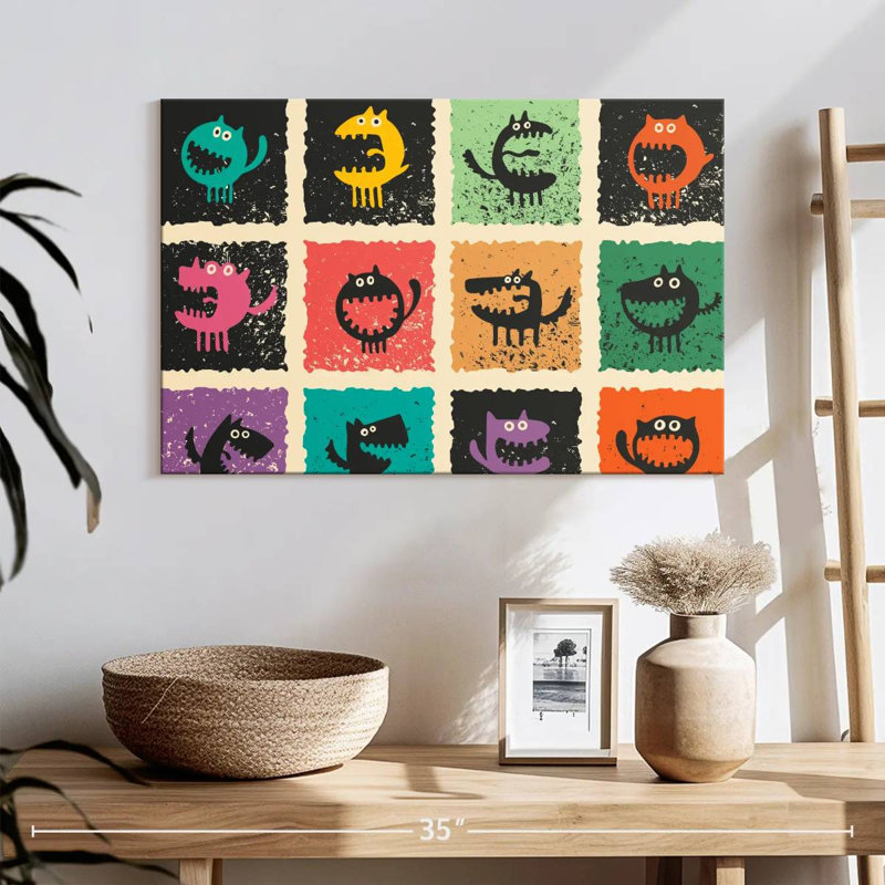 Funny Cartoon Monsters, 16" H x 24" W