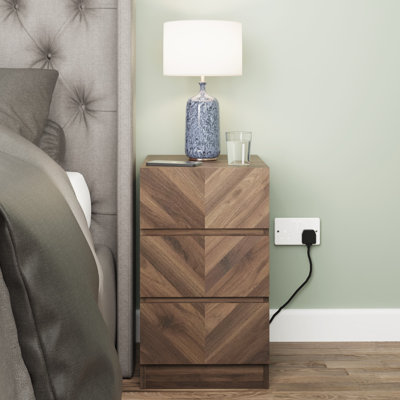 Kascha 3 Drawer Bedside Table