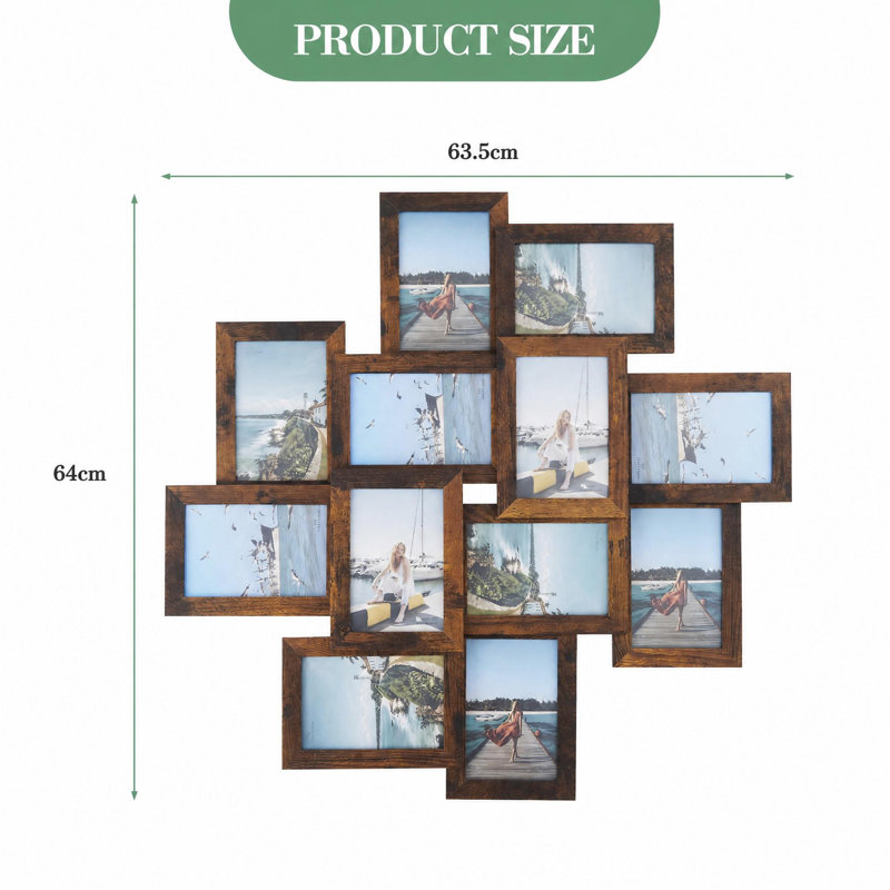 Engineered Wood Picture Frame, Vintage color, 12pcs