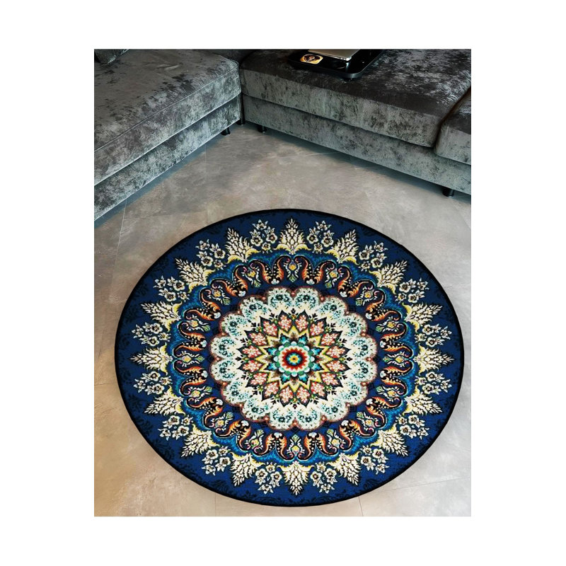 Tapis rond lavable à la machine, Sous-tapis rond 3 pi 3 po inclus