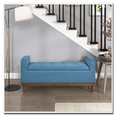 Banc de rangement capitonné et capitonné