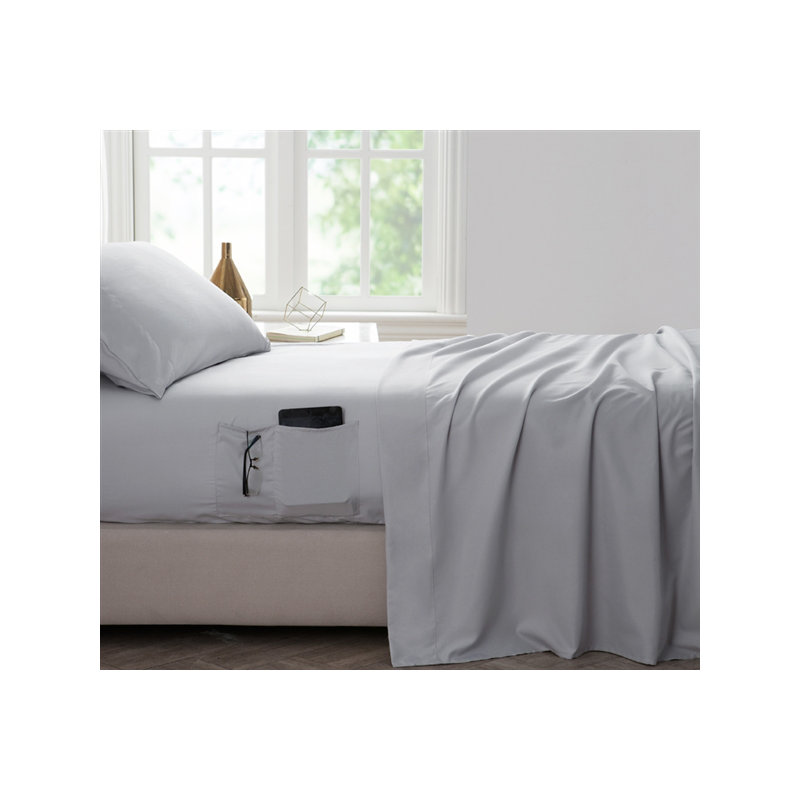 Microfiber Sheet Set, Light Gray, Twin
