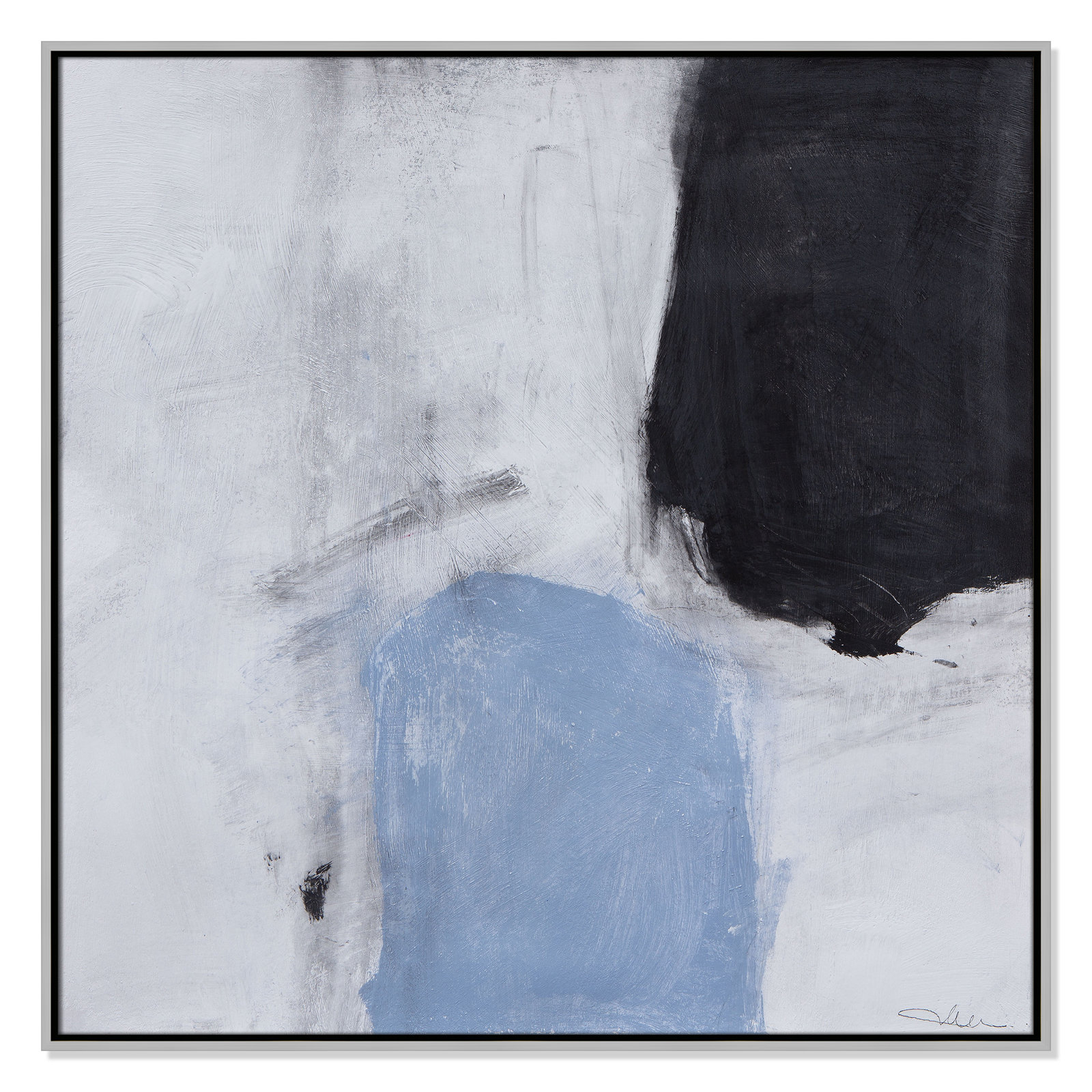 From Powder Blue to Onyx Print, 37.5" H x 37.5" W, Silver