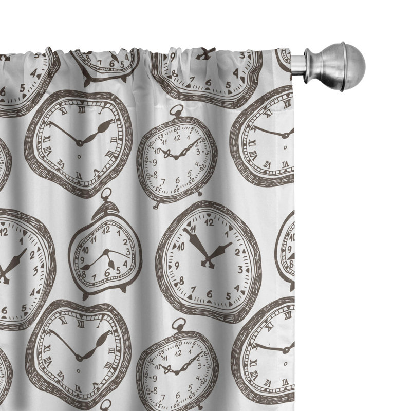 Clock Semi-Sheer Rod Pocket Sliding Panel, 28" x 95"
