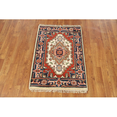 Tapis décoratif géométrique traditionnel indien 2x3