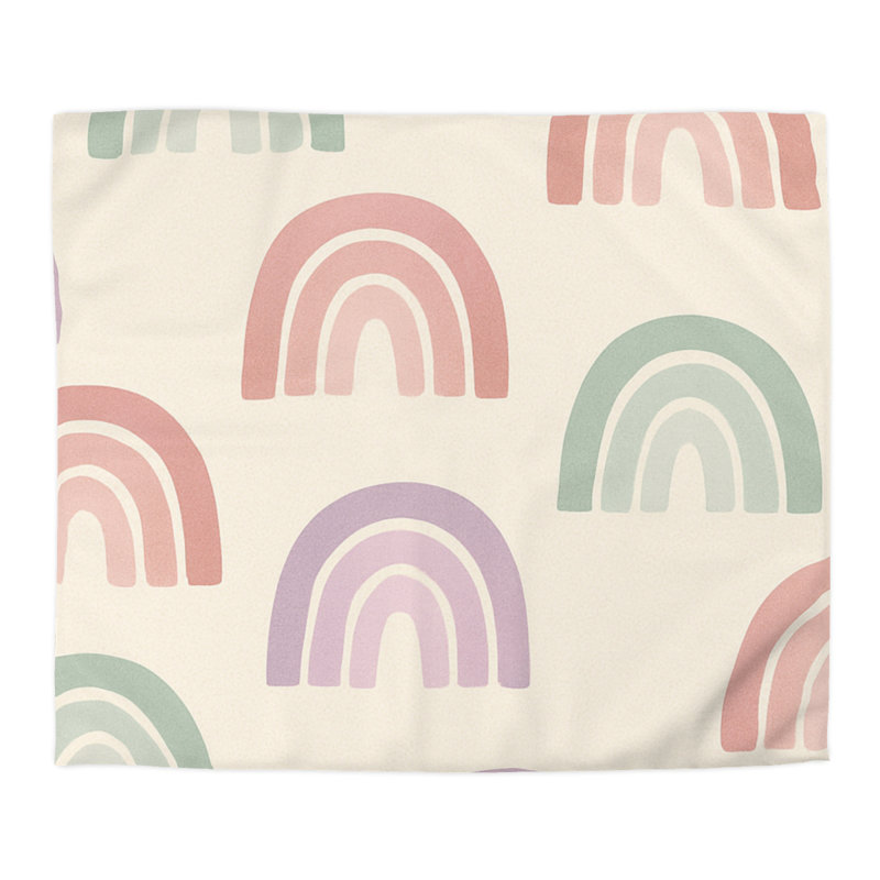 Microfiber Duvet Cover Boho Style, Design 84, King Duvet Cover, White