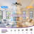 Karlena 45" Ceiling Fan with Light, Dimmable Backlight, Reversible Blades & Remote Control-1165537664