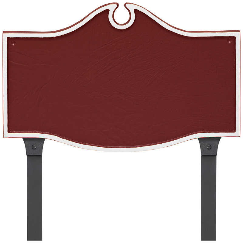Plaque d’adresse murale sur 1 ligne colonial, Rouge brique / argent