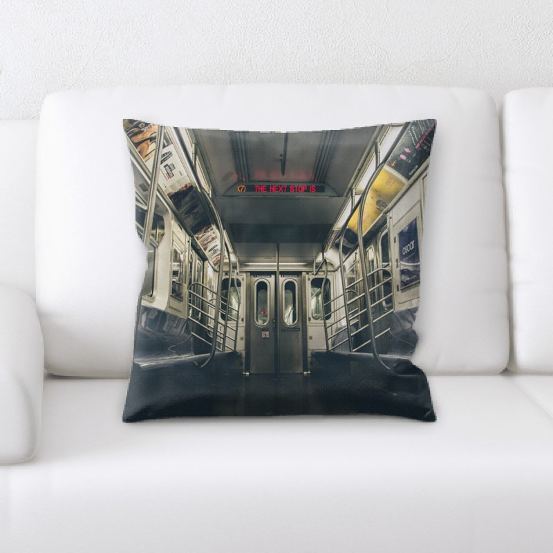Train Microsuede Reversible Throw Pillow