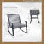 Ensemble berçant d'extérieur 3 pièces avec table, structure en fer résistant aux intempéries, ensemble bistro de patio compact-402151196